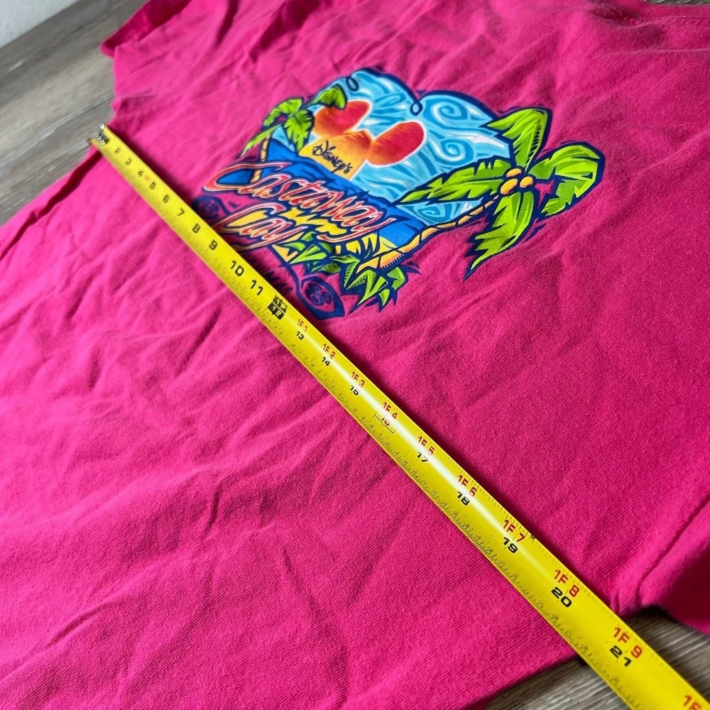 Disney Cruise Line T-Shirt Unisex Large Hot Pink Castaway Cay Bahamas Graphic